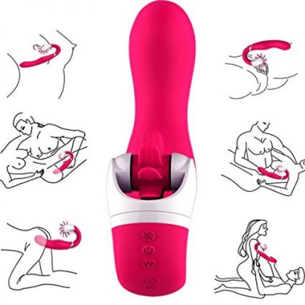 Vibrador con Funcion Sexo Oral Silicona Rosa 21 x 3.5 cm marca OHH TOYS DELUXE