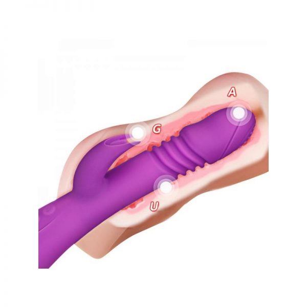 Vibrador con Movimiento Ella Rosa Silicona 19 x 3.5 cm fabricado por OHH TOYS DELUXE