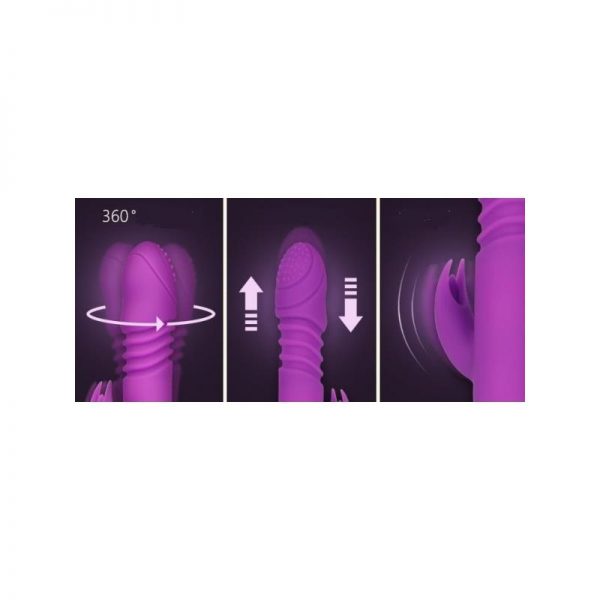 Vibrador con Movimiento Ella Rosa Silicona 19 x 3.5 cm barato