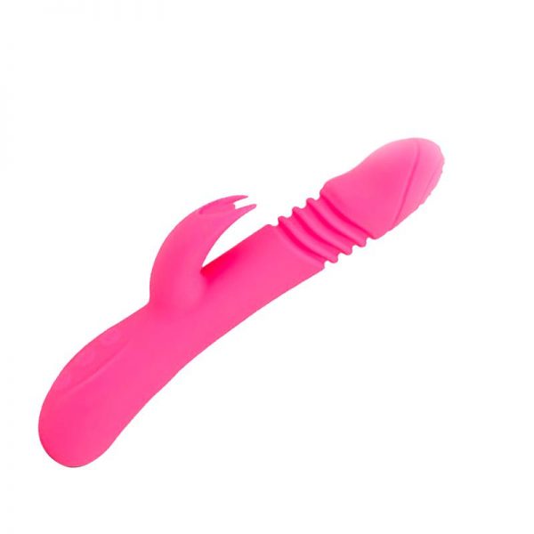 Vibrador con Movimiento Ella Rosa Silicona 19 x 3.5 cm diseñado por la marca OHH TOYS DELUXE