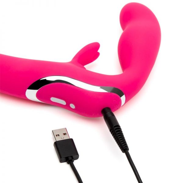comprar Vibrador Doble sin Arnés On Rabbit USB Rosa en sex shop www.tiendaeroticaweb.es