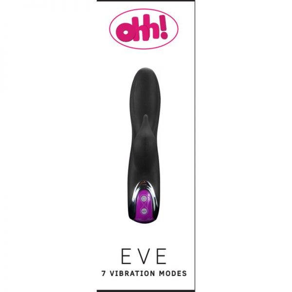 Vibrador Eve Silicona Negro 18 x 3.2 cm de la tienda erótica web www.tiendaeroticaweb.es