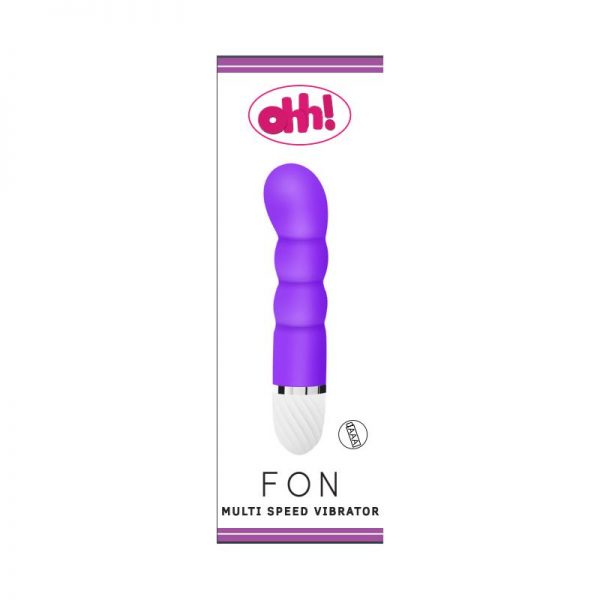 Vibrador Fon Purpura Silicona 17 x 3.5 cm diseñado por la marca OHH TOYS