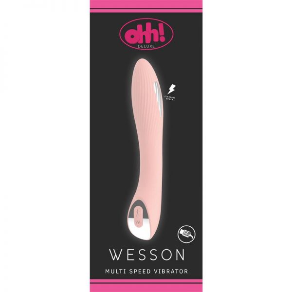 Vibrador Función Descarga Eléctrica Wesson Silicona 21.1 x 3.5 cm diseñado por la marca OHH TOYS DELUXE