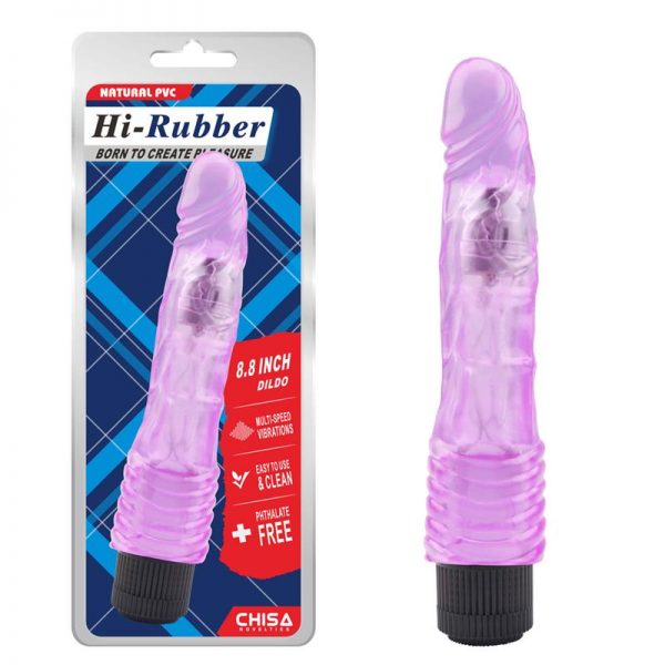 comprar Vibrador Hi-Rubber 22.3 x 4.3 cm Púrpura barato y de calidad