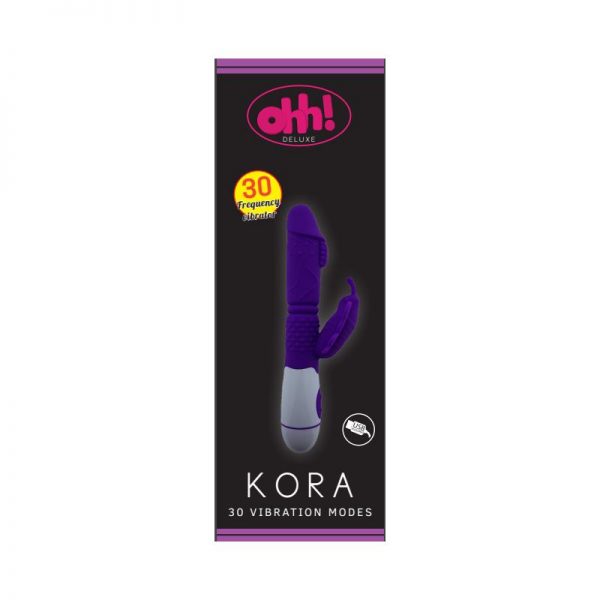 Vibrador Kora Purpura Silicona 20.2 x 3.6 cm diseñado por la marca OHH TOYS DELUXE