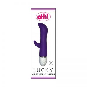 Vibrador Lucky Purpura Silicona 17 x 3.5 cm diseñado por la marca OHH TOYS