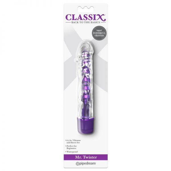 comprar Vibrador Mr. Twister Púrpura Metálico 17 cm barato y de calidad