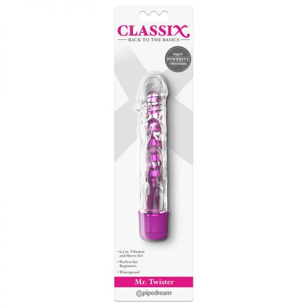 comprar Vibrador Mr. Twister Rosa Metálico 17 cm barato y de calidad