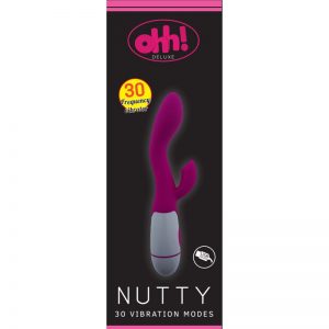 Vibrador Nutty Purpura Silicona 20.2 x 3.6 cm diseñado por la marca OHH TOYS DELUXE