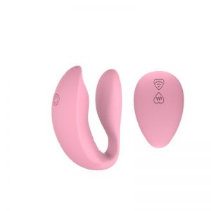Vibrador para Parejas Linna Rosa Silicona Medica 7.6 x 4.8 cm diseñado por la marca OHH TOYS DELUXE