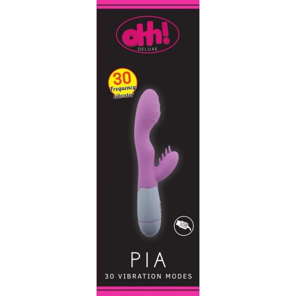 Vibrador Pia Silicona Rosa 20.2 x 3.6 cm fabricado por OHH TOYS DELUXE