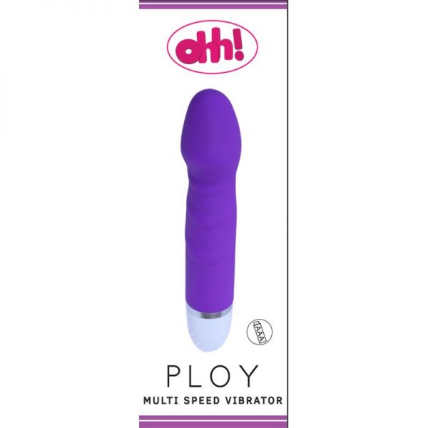 Vibrador Ploy Purpura Silicona 17 x 3.5 cm diseñado por la marca OHH TOYS