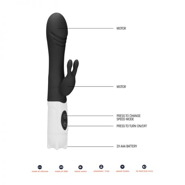 Vibrador Rabbit Negro en www.tiendaeroticaweb.es