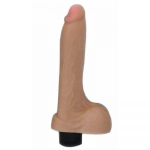 Vibrador Real Skin con Testículos Natural 20.7 x 3.5 cm diseñado por la marca OHH TOYS