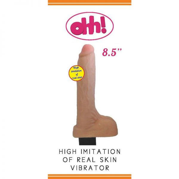 comprar Vibrador Real Skin con Testiculos Natural 21.5 x 2.8 cm barato y de calidad