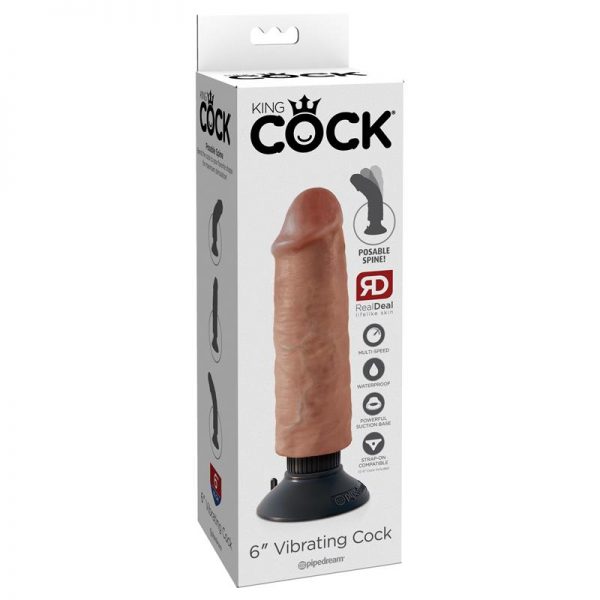 Vibrador Realista 6 Bronceado fabricado por KING COCK