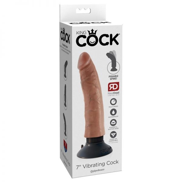 Vibrador Realista  7 Bronceado fabricado por KING COCK