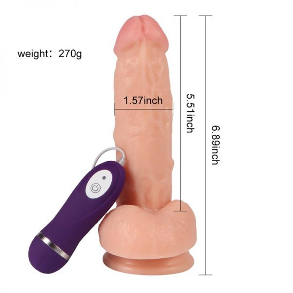 Vibrador Realista Control Remoto Kassadin 17.5 cm marca SHEQU