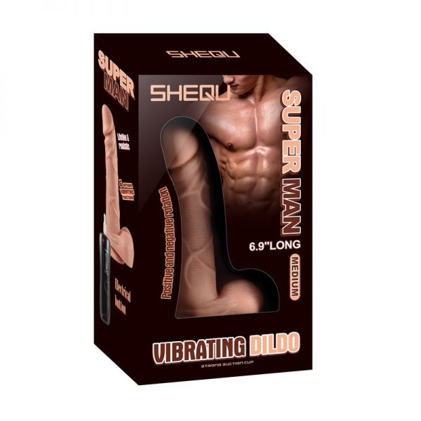 Vibrador Realista Super Man Mediano 13.5 cm diseñado por la marca SHEQU