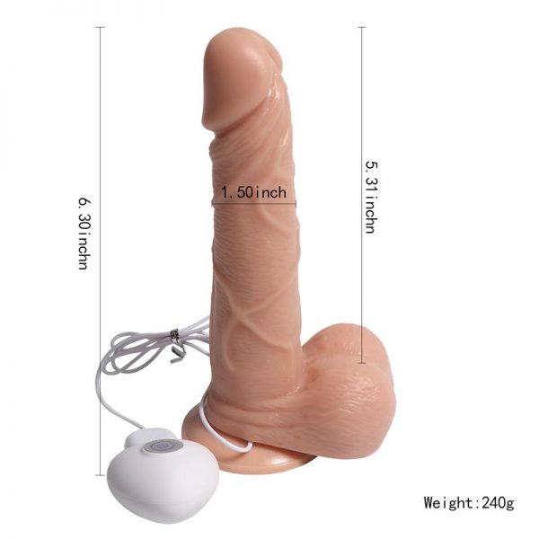 Vibrador Realista USB Super Man Mediano 13.5 cm de la marca SHEQU
