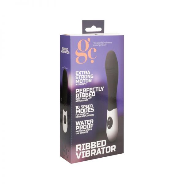 Vibrador Ribbed Negro fabricado por GC