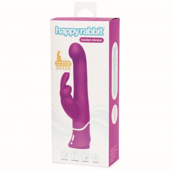 Vibrador Rotador Beaded Punto-G Purpura marca HAPPY RABBIT