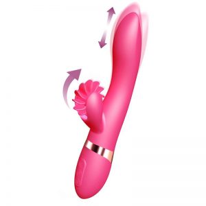 Vibrador Rotador Kelly Silicona Médica 24.4 x 4.4 cm Rosa diseñado por la marca OHH TOYS DELUXE