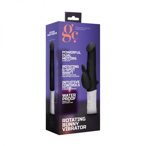 Vibrador Rotating Bunny Negro en www.tiendaeroticaweb.es