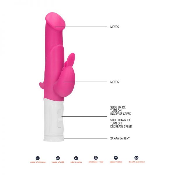 Vibrador Rotating Bunny Rosa diseñado por la marca GC