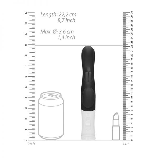 Vibrador Rotating Rabbit Negro en www.tiendaeroticaweb.es