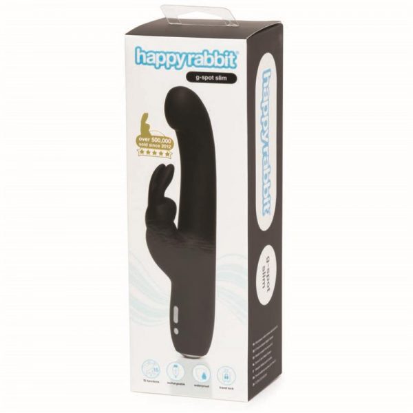 Vibrador Slimline G-Spot Negro fabricante HAPPY RABBIT