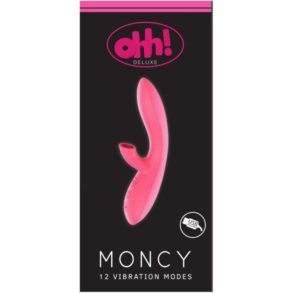 Vibrador-Succionador Moncy Rosa Silicona 19.6 x 4.6 cm marca OHH TOYS DELUXE