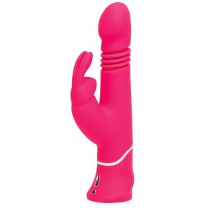 Vibrador Thrusting Realistic USB Rosa diseñado por la marca HAPPY RABBIT