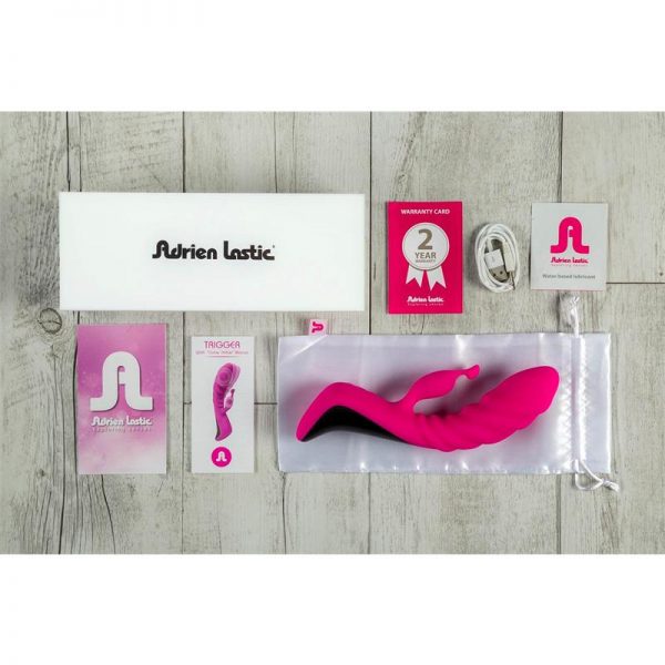 Vibrador Trigger Silicona 20.7 x 4 cm marca ADRIEN LASTIC